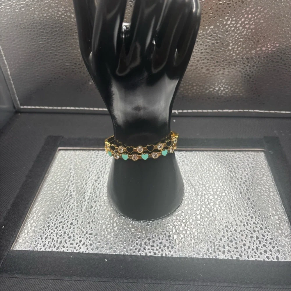 Elegant Gold and Black Stainless Steel Bangles 65 set